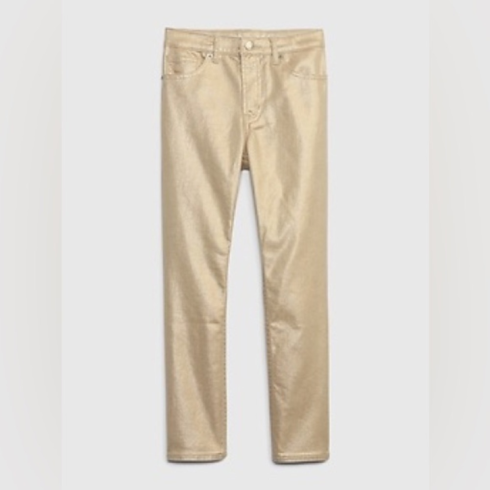 High Rise Metallic Vintage Slim Jeans